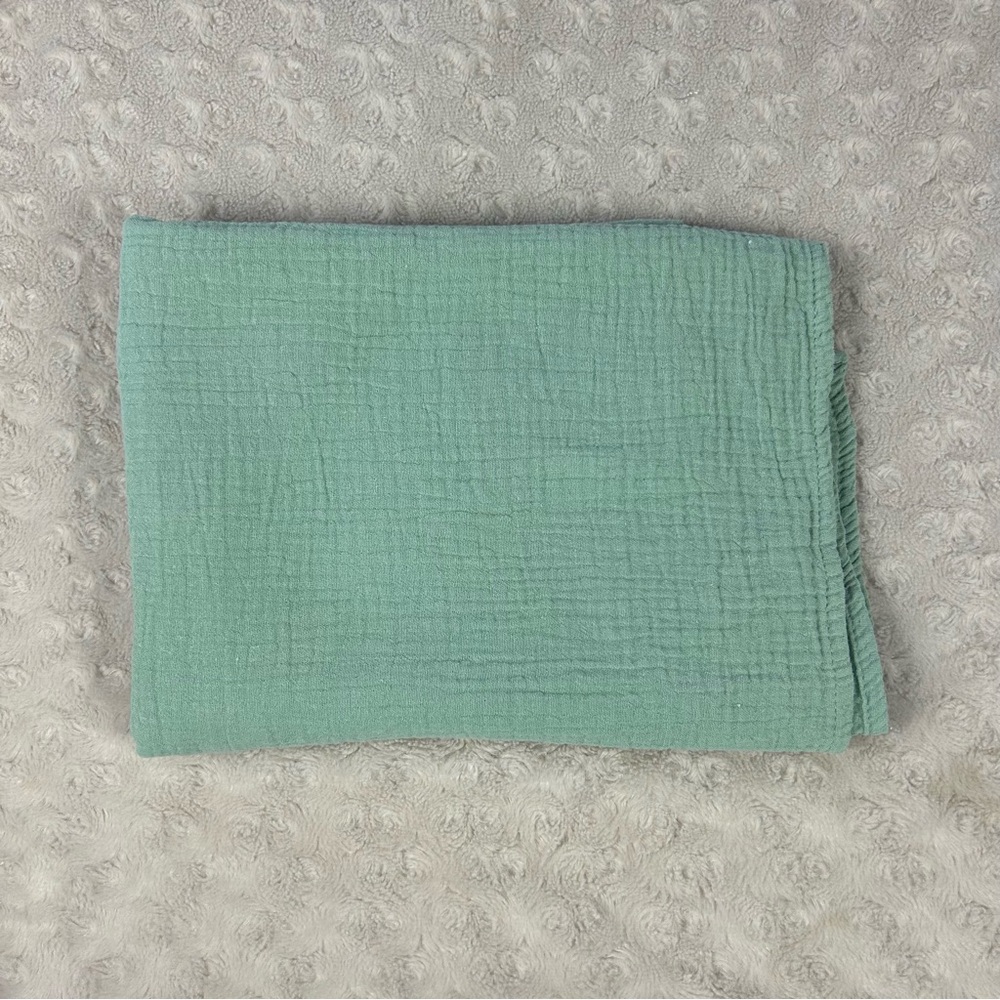 Lullaby Lane Solid Green Baby Swaddle Blanket Light Thin Muslin Cotton